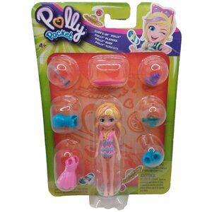 Polly Pocket Surfs Up Polly 3.5 inch Doll Figure with Accessories Mattel Toy